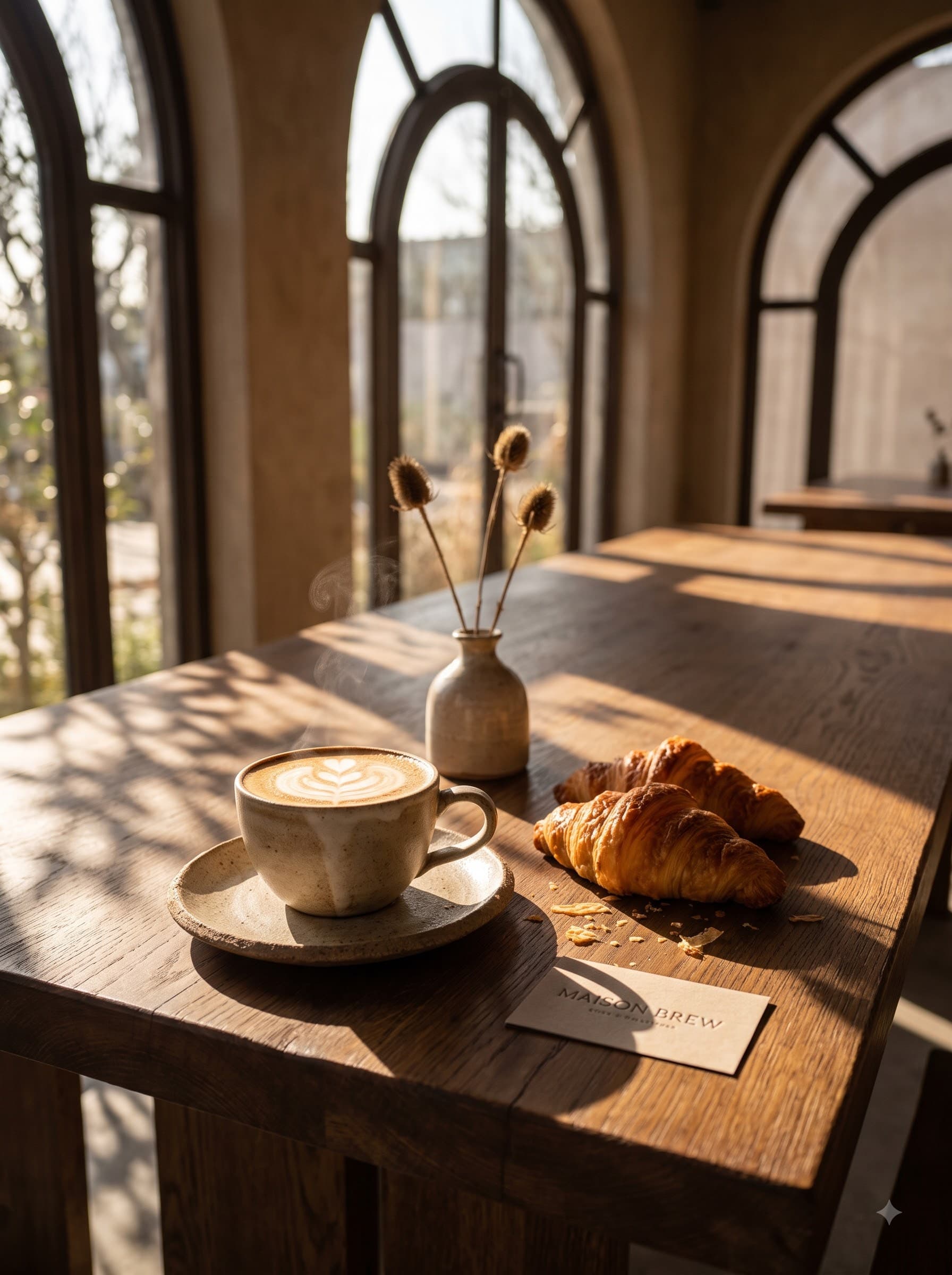 Sunlit hearth at Maison Brew